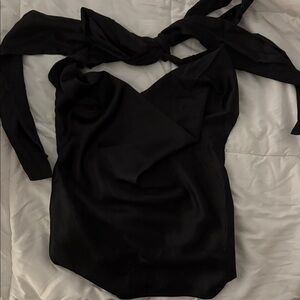 SHEIN Black Halter Bodysuit